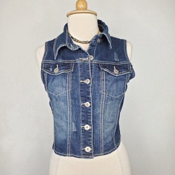 Amethyst Jean Harley Davidson Applique Vest, L (J) - Picture 6 of 12